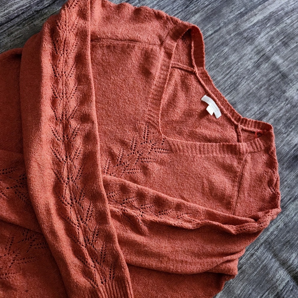 Lauren Conrad Women's Coral Knit V-Neck Sweater Size S
